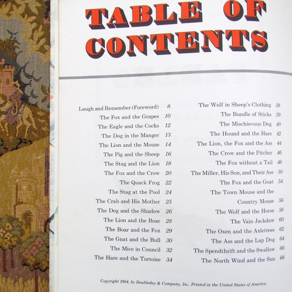 AESOP'S FABLES 1954 VINTAGE EXCELLENT HARDCOVER w TONY PALAZZO ART, DOUBLDAY - Picture 8 of 15